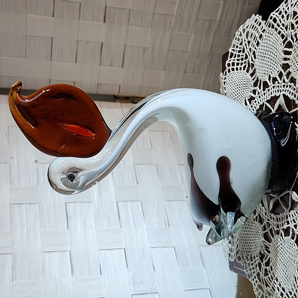 👉*ART GLASS* PELICAN W/ ORANGE FISH IN MOUTH ~HANDBLOWN - Picture 5 of 7